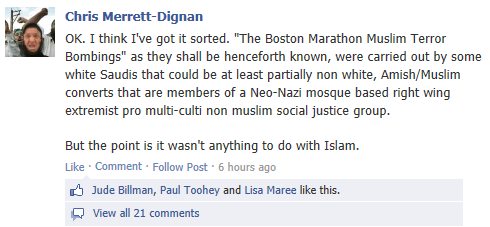 Chris Merrett - Blaming Muslims